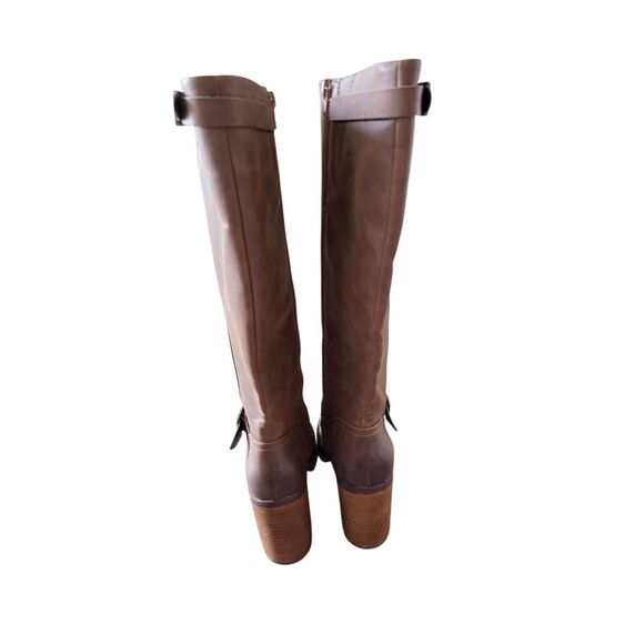 Kork Knee High Boots Size 8.5 in Rustic Brown Buckle Detail Block Heel NEW - Picture 5 of 7